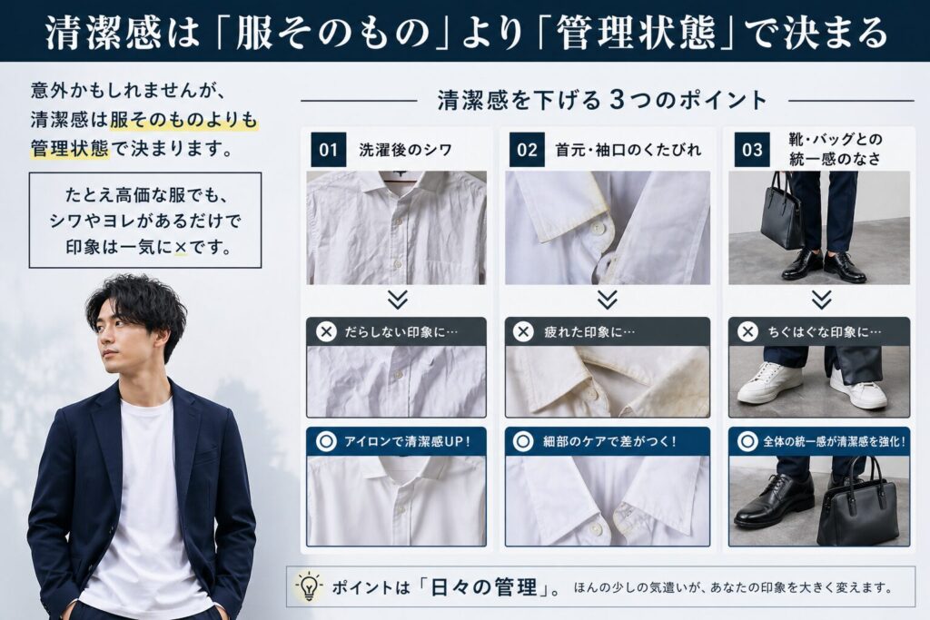 清潔感のポイント 男性