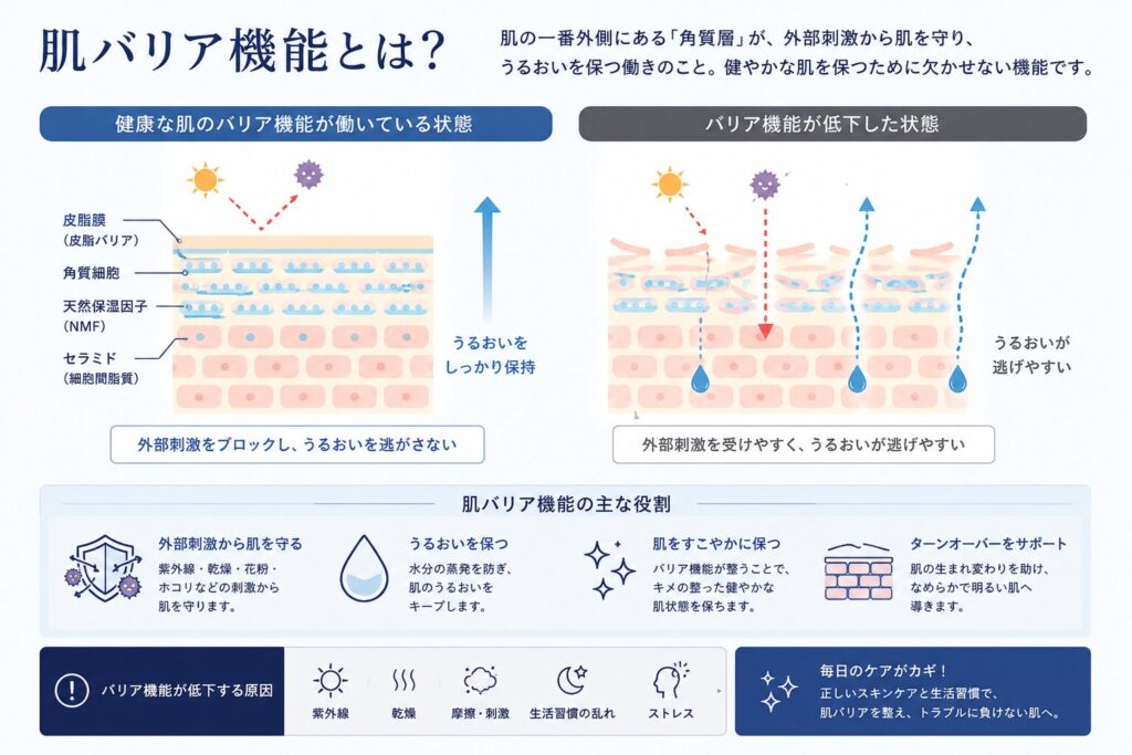 肌バリア機能 図解

