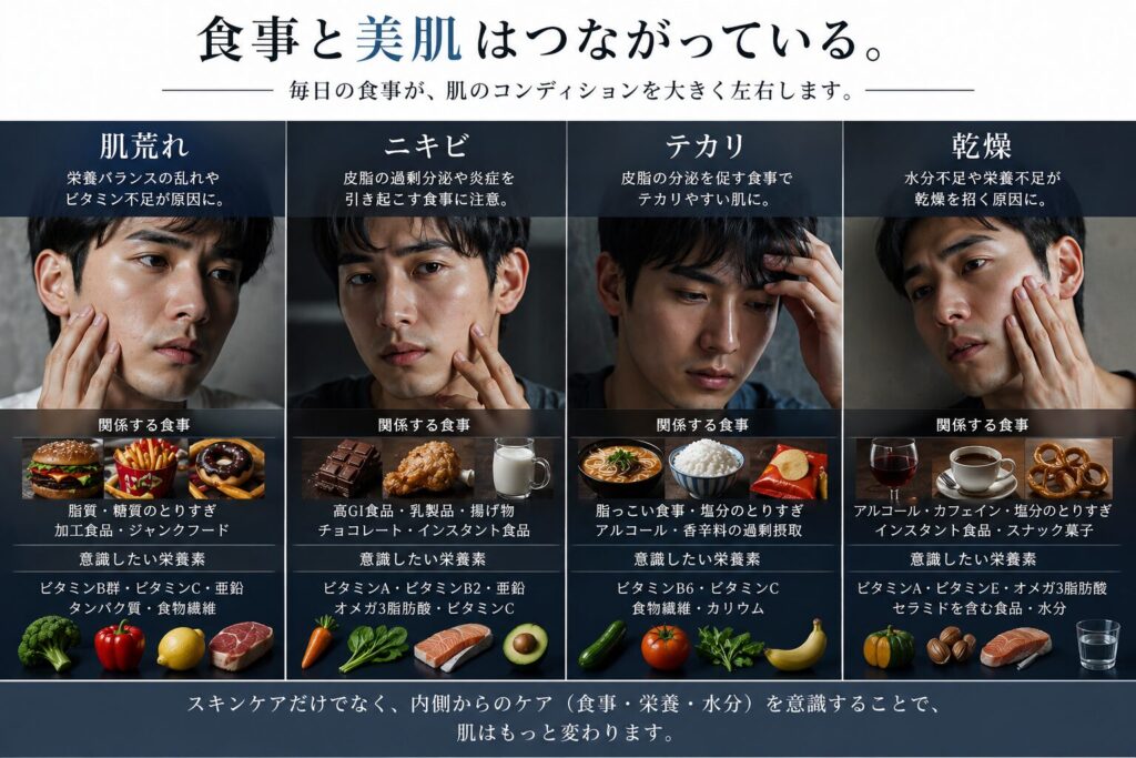 食事と美肌のつながりメンズ
