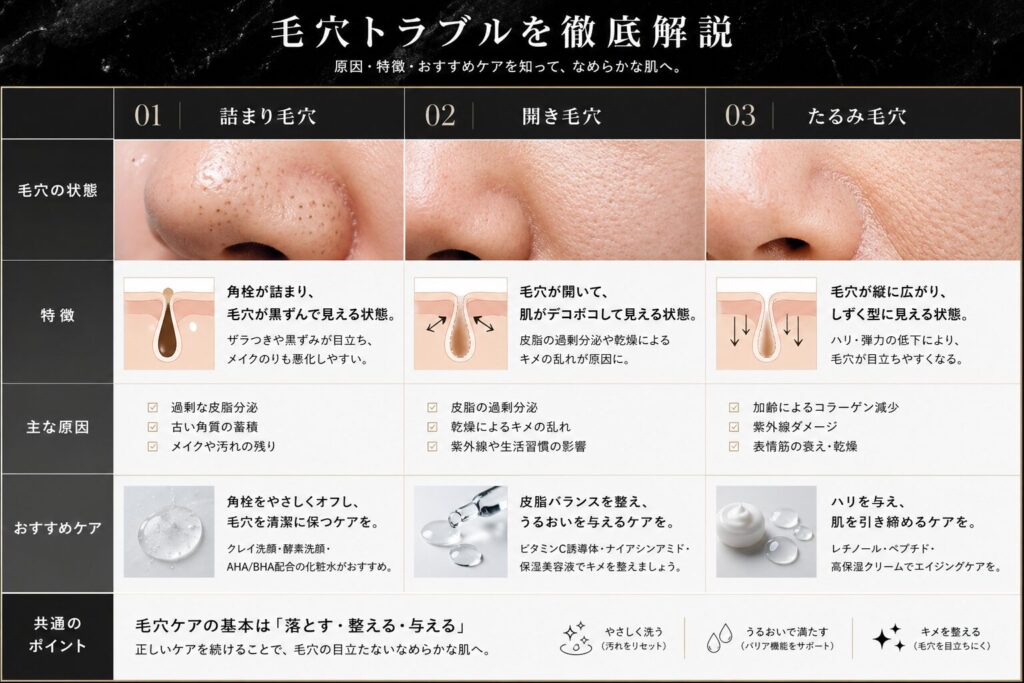 男性の毛穴トラブル別対処方法
