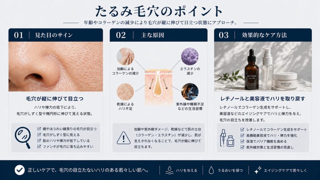 たるみ毛穴のケアポイント
