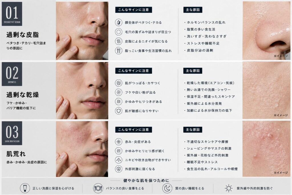 男性の肌トラブル