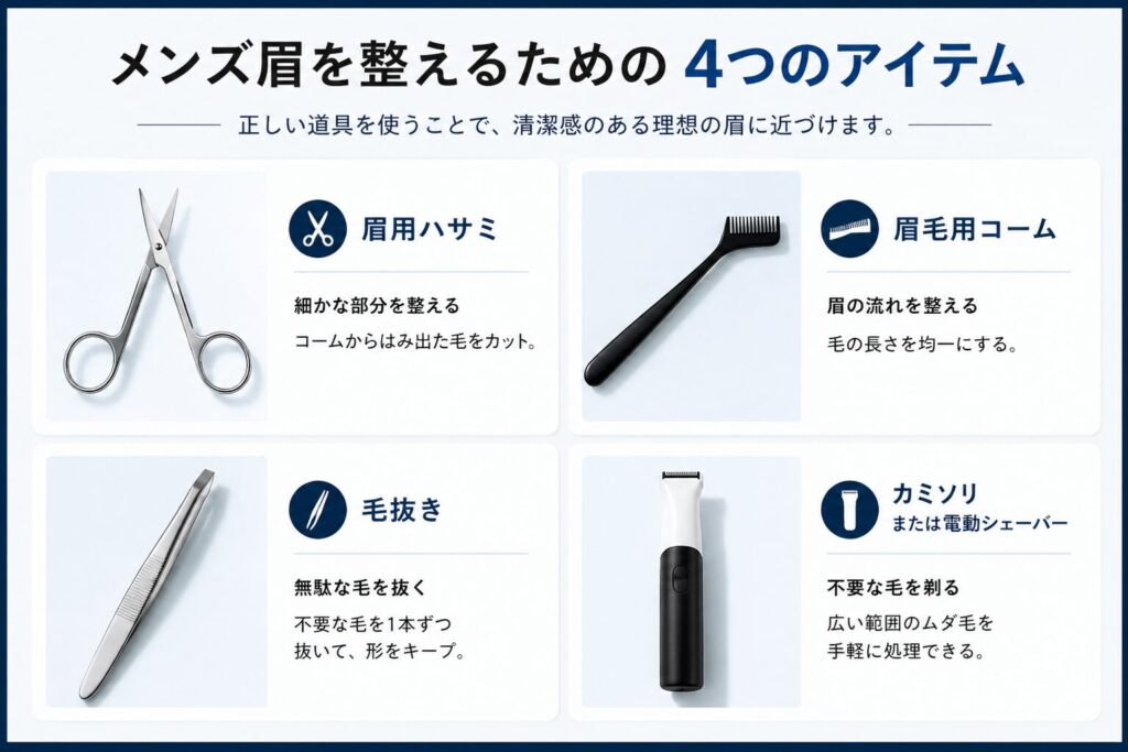 必要な道具 メンズ眉