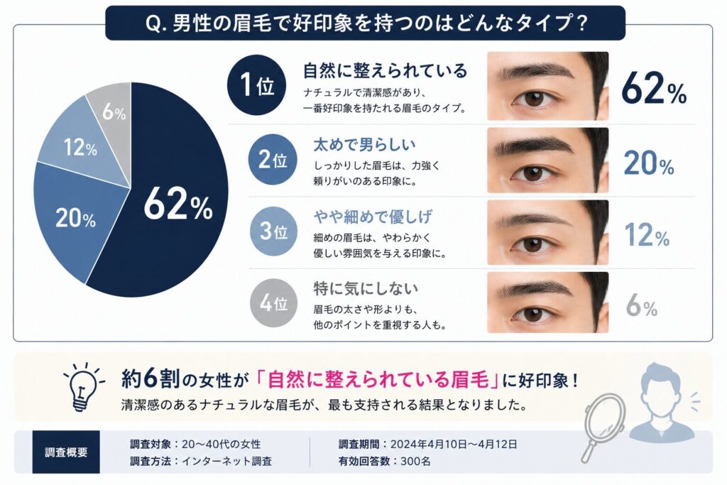 男性の眉毛で好印象を持つのはどんなタイプ