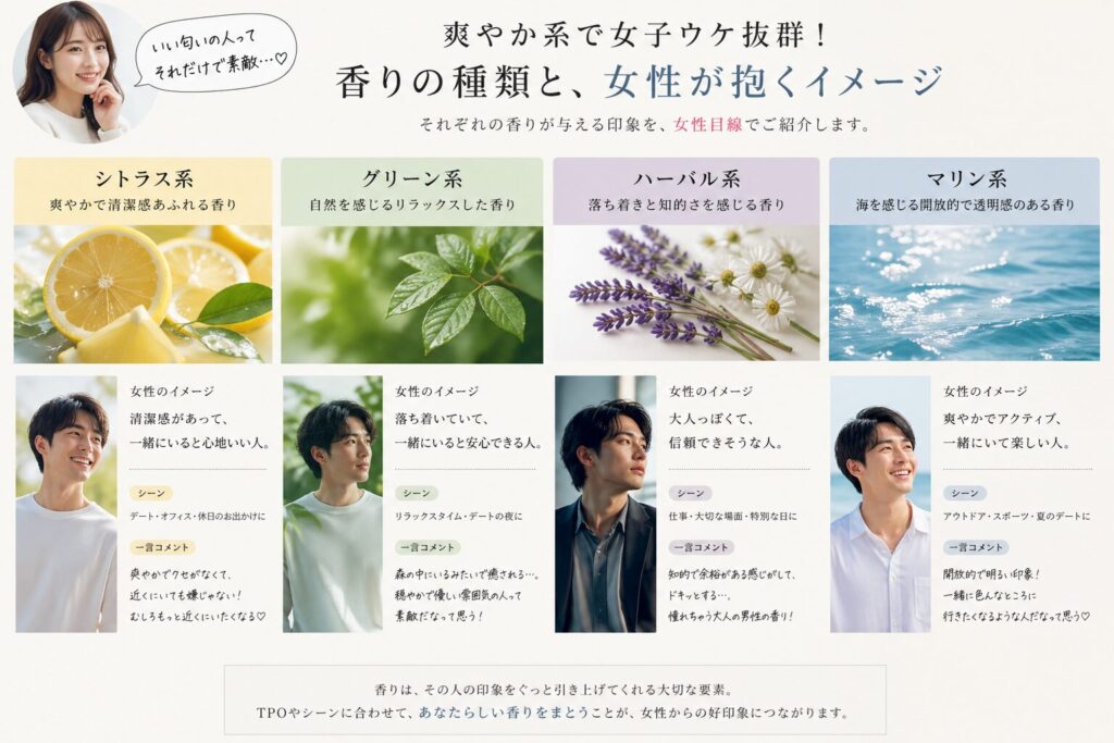 香水の香りパターン さわやか系香水
