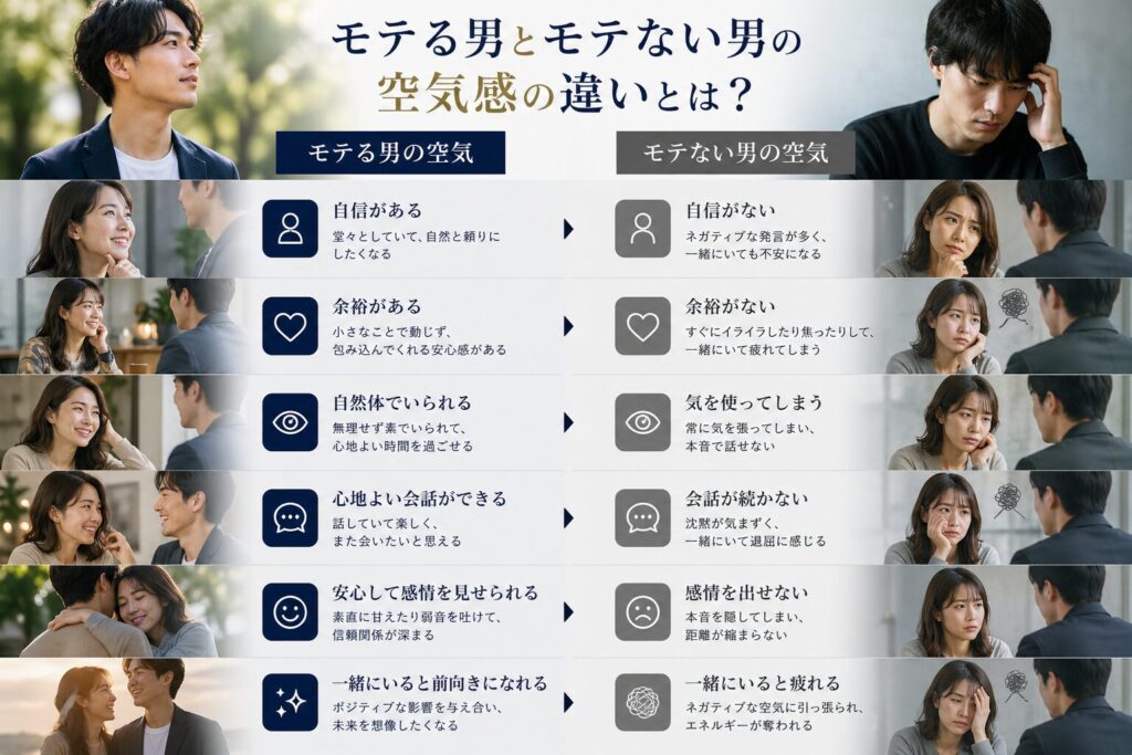 モテる男とモテない男の空気感の違い
