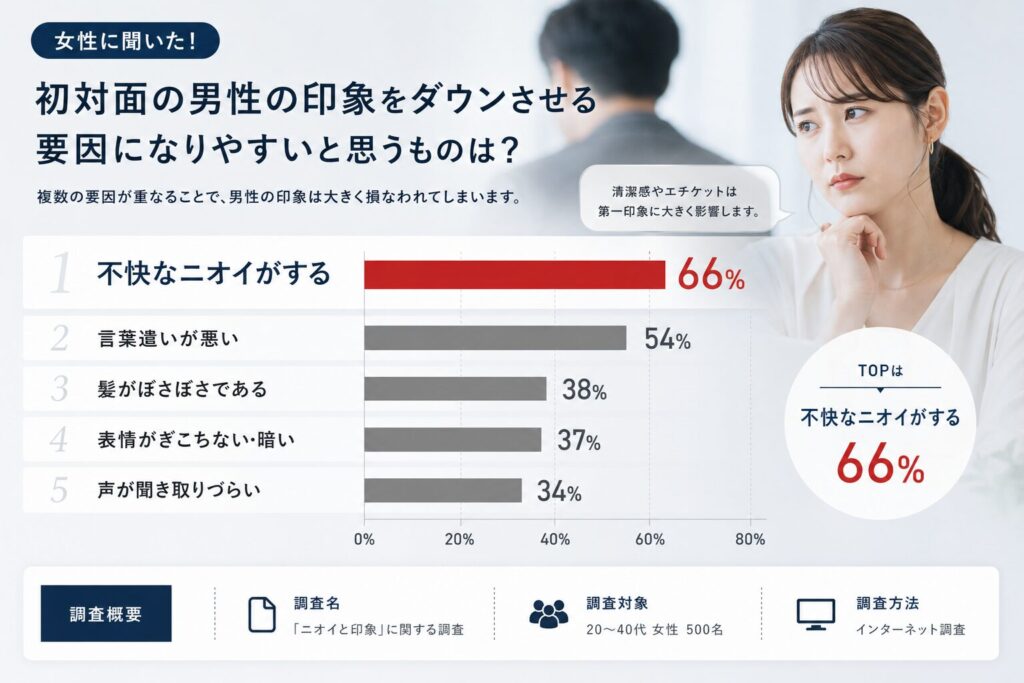 初対面の男性 感じる印象女性アンケート
