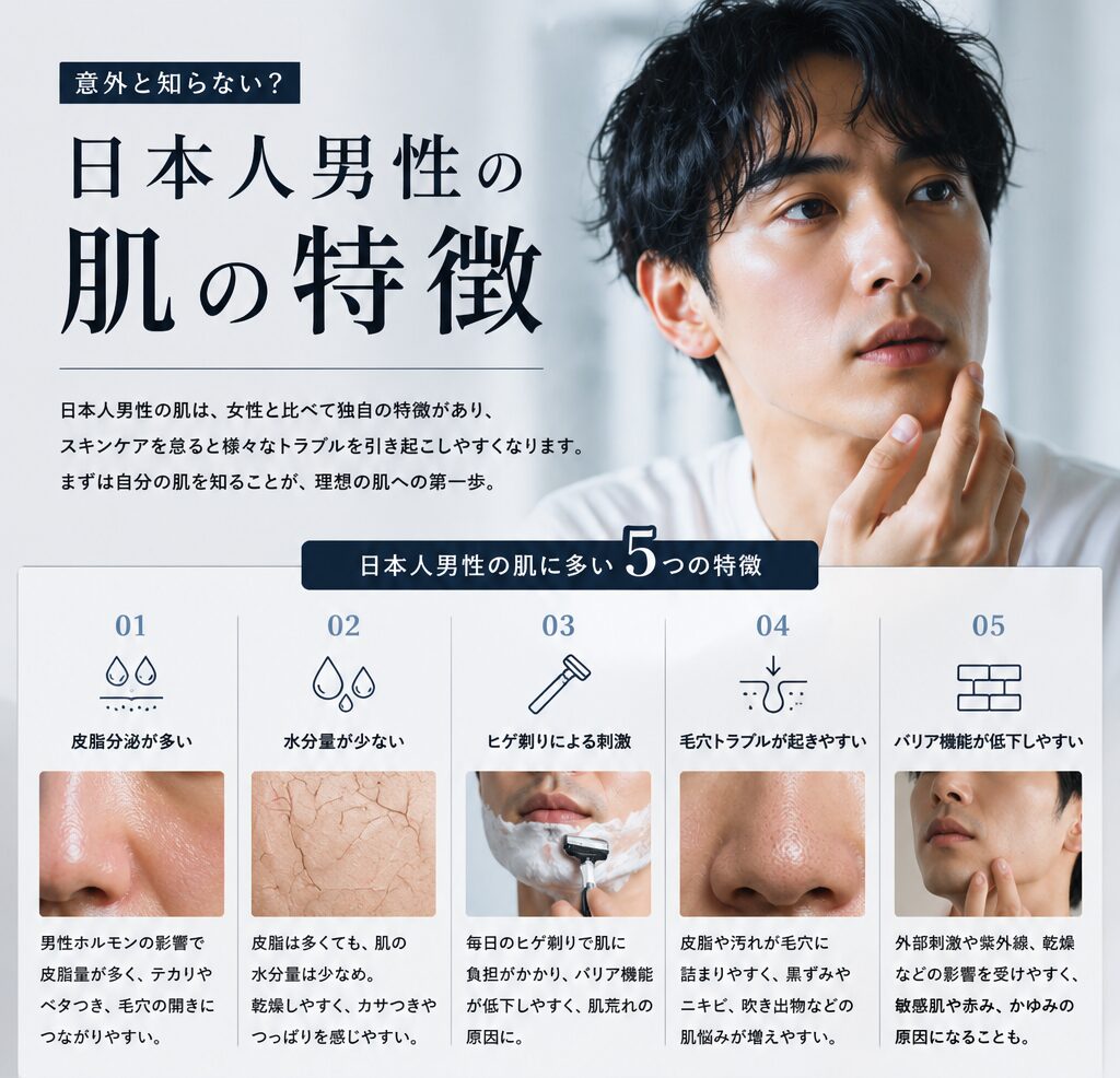 日本人男性の肌の特徴