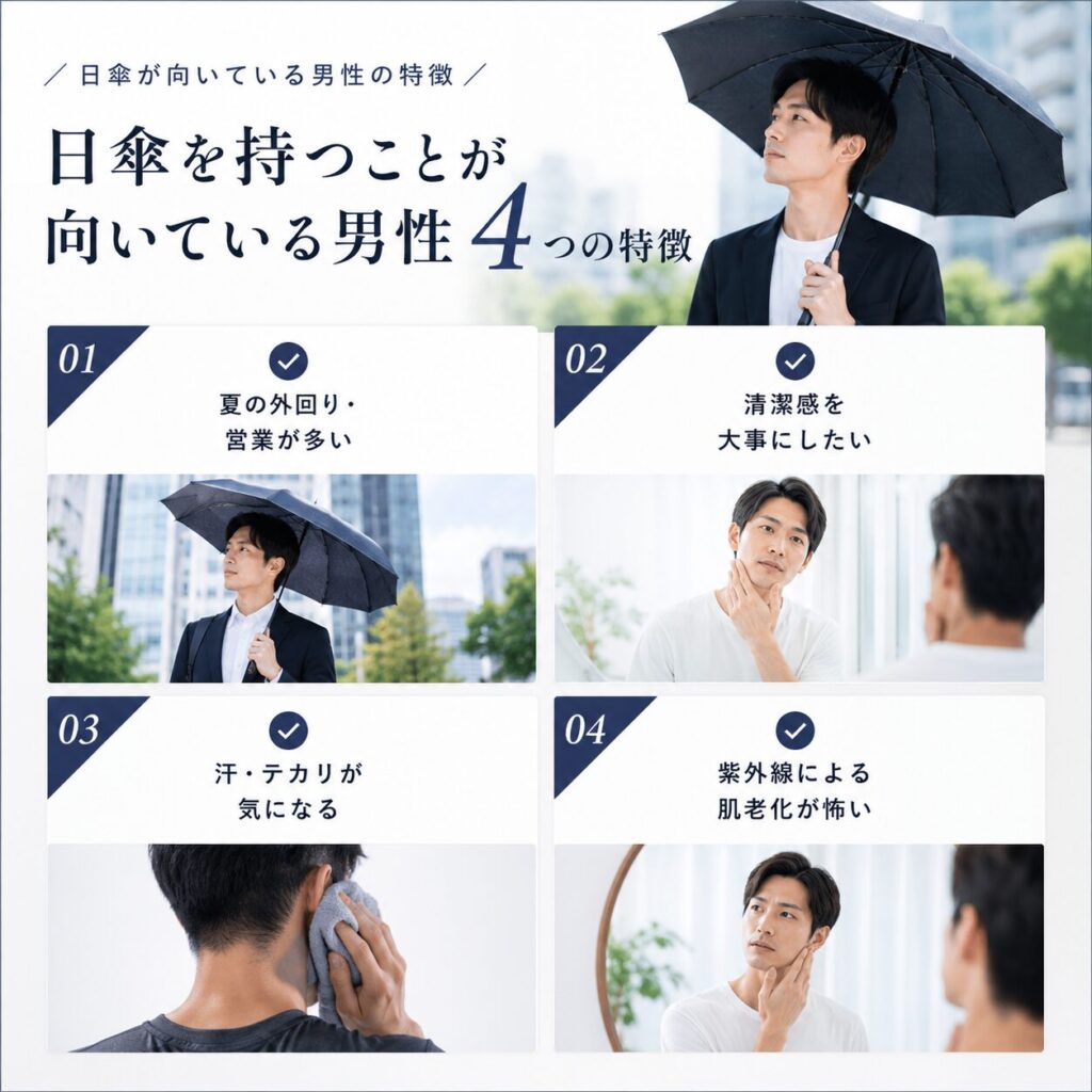 男性用 日傘が向いている人