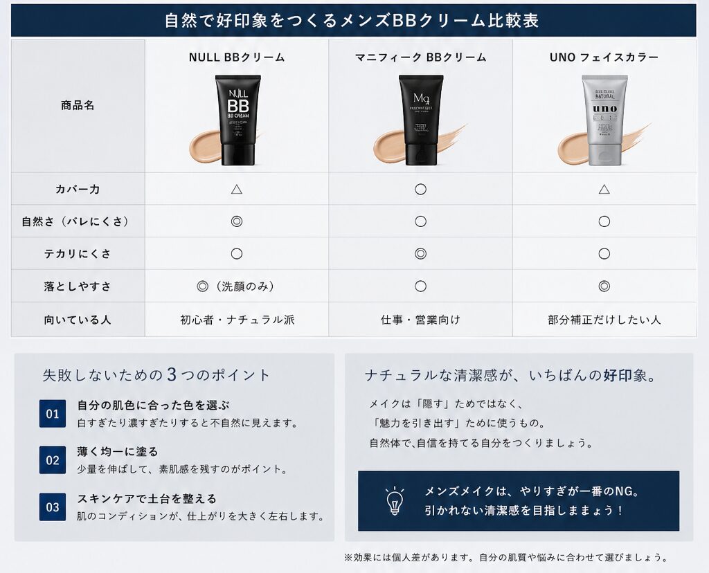 NULL BBクリーム商品比較立ち位置
