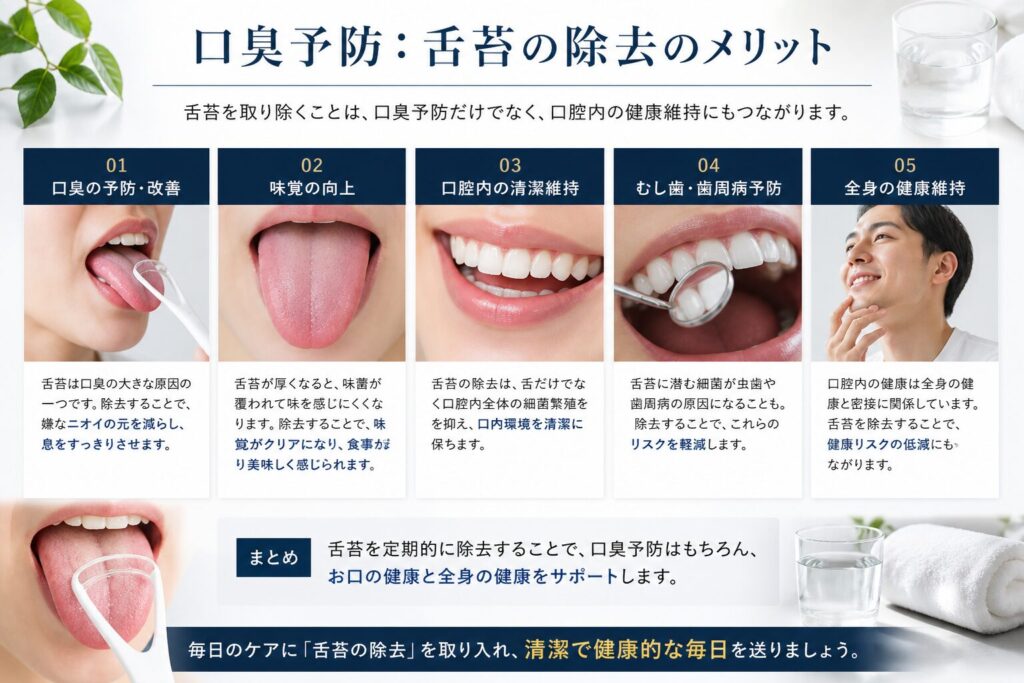 口臭予防 舌苔の除去 メリット
