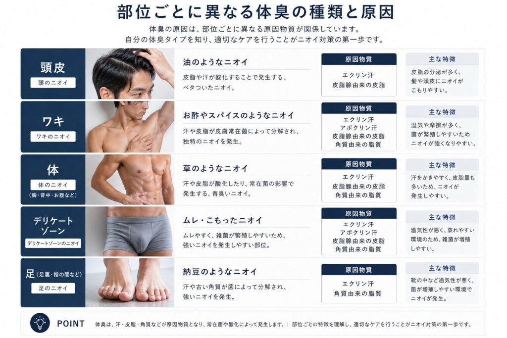 汗の種類と体臭の関係性
