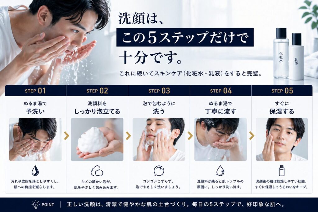 正しい洗顔ステップ完全版