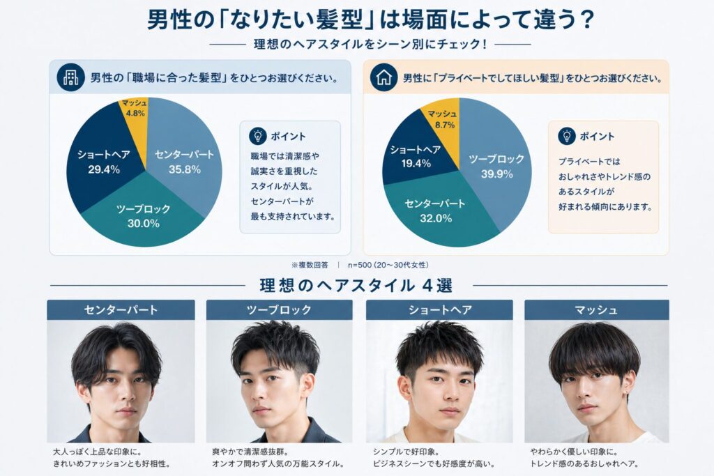 女性が好きな男性の髪型 アンケート調査