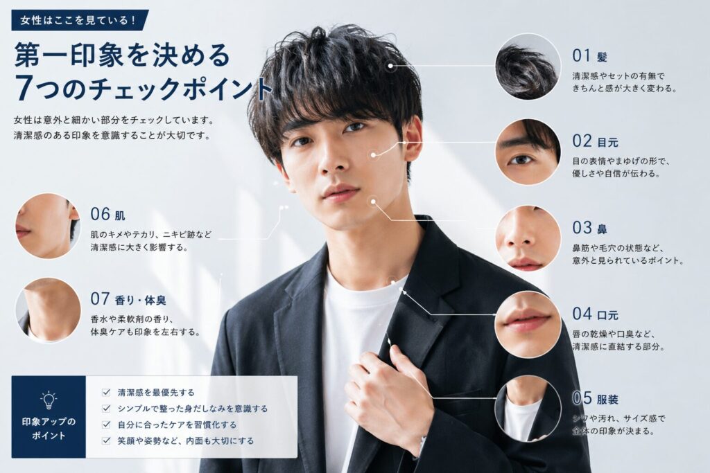 男性向け 第一印象を左右するパーツとポイント