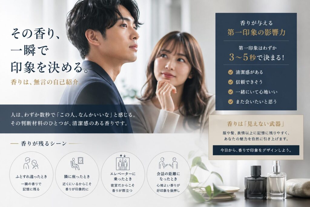 いい匂いが与える男性の第一印象女性目
線