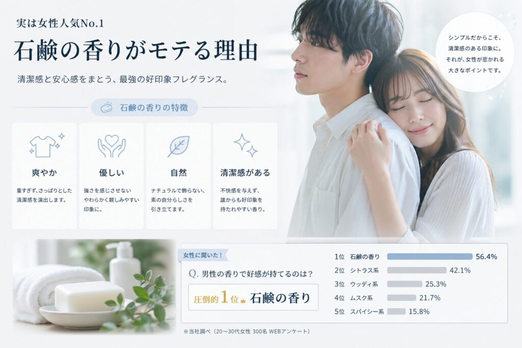 石鹸の香りが女性からモテる理由
