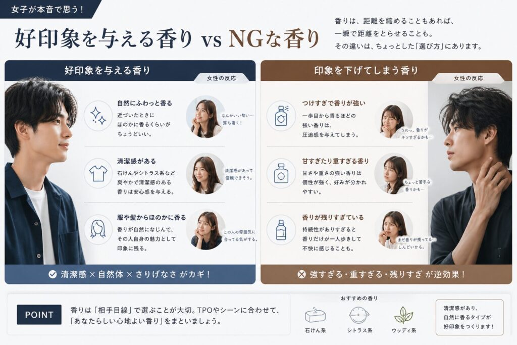 女性に好印象を与える 香り と NG の香り
