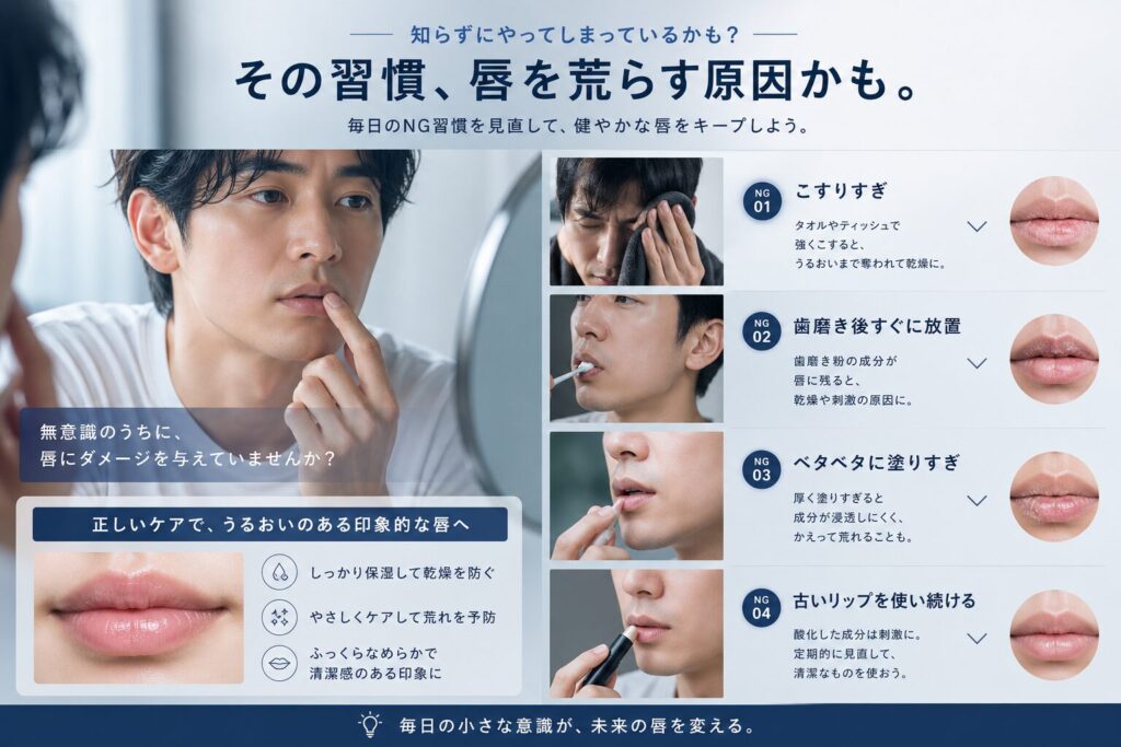 唇を荒らしてしまう NG行動