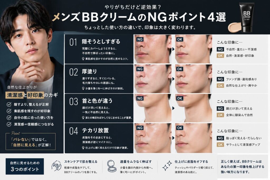 BBクリーム使用時のNG例