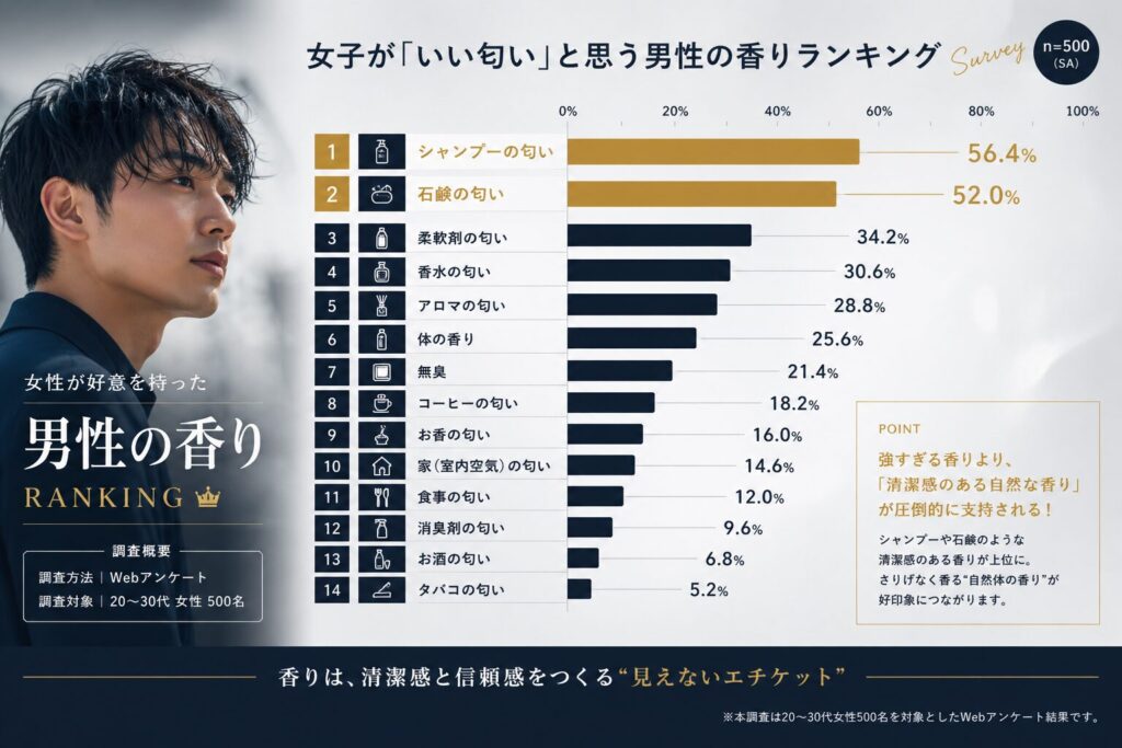 女性が好きな男性の香り匂い アンケート調査結果
