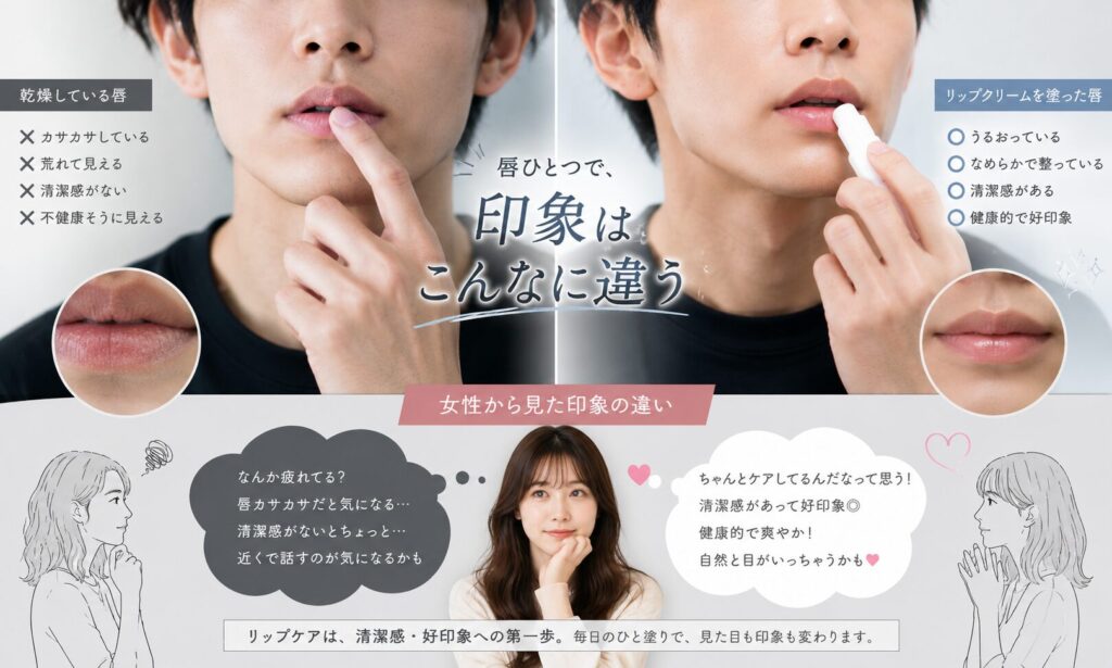 唇の印象は清潔感・ビジネスの第一印象に直結