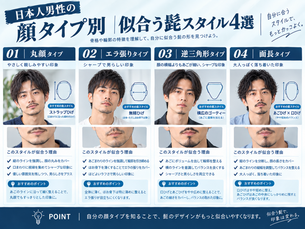 顔のタイプ4分類男