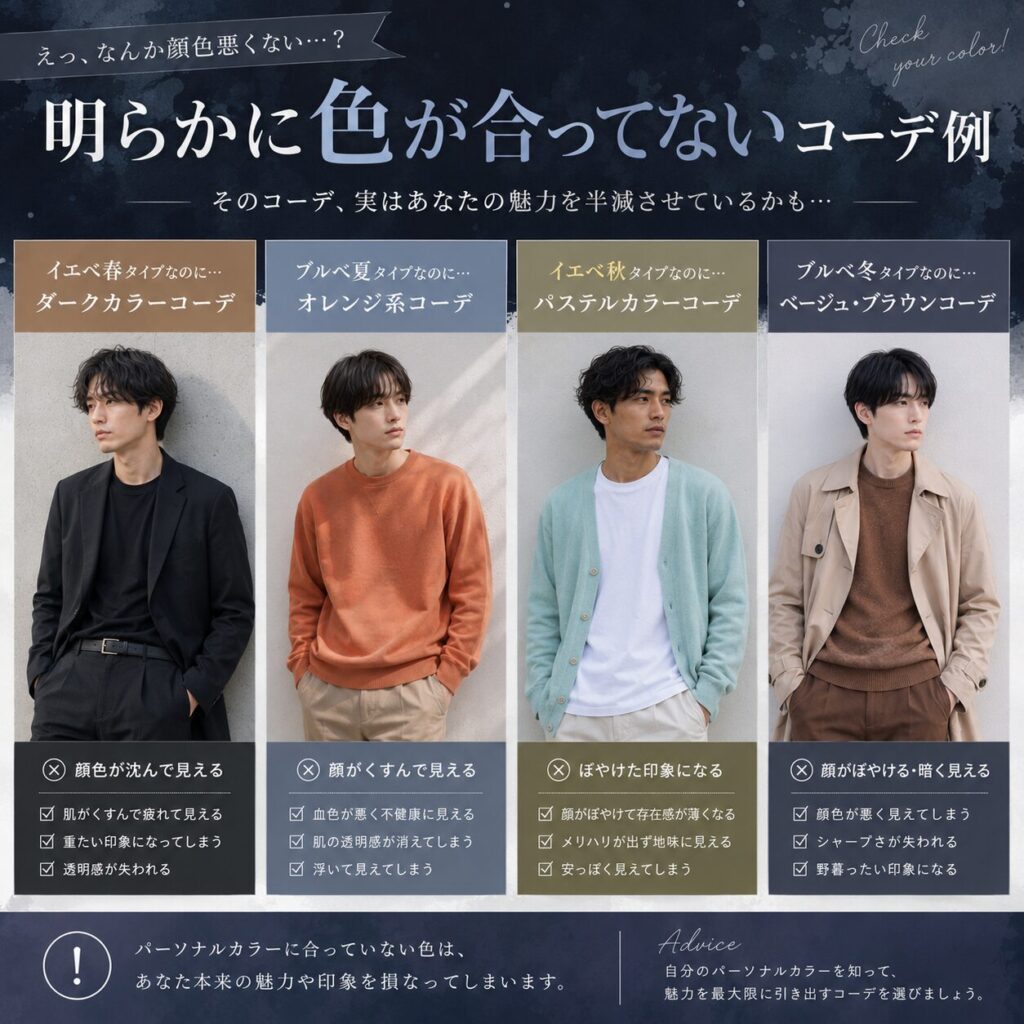 パーソナルカラー NGコーデ 男性
