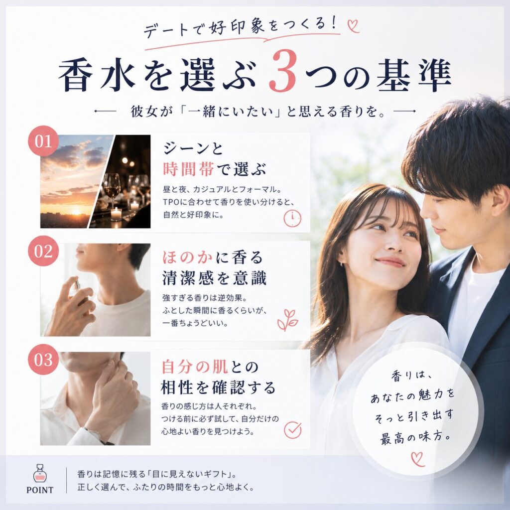 デートで香水を選ぶときの3つの基準