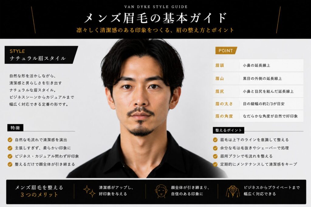 整え方 基本ガイド メンズ 眉毛男
