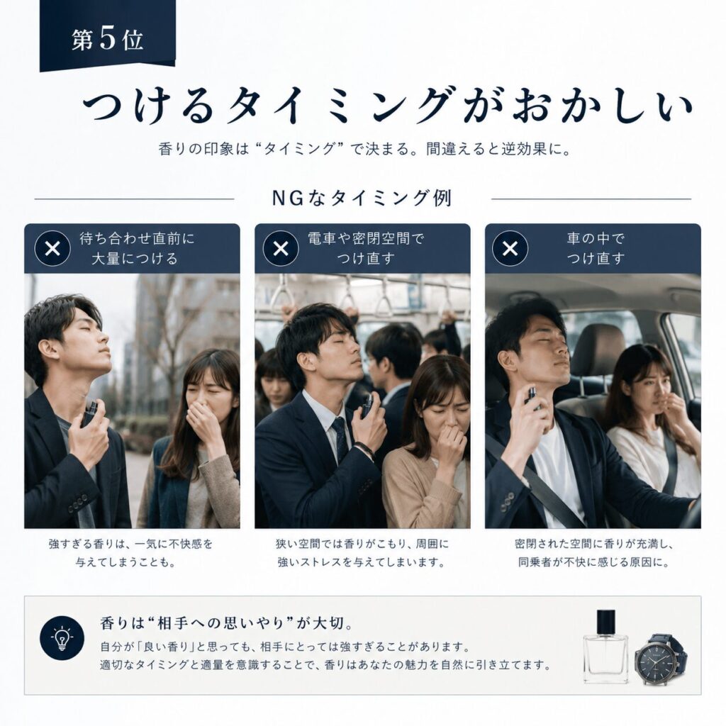やってしまいがちなNGタイミング 香水