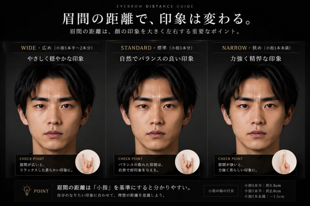 眉間の距離 印象 男