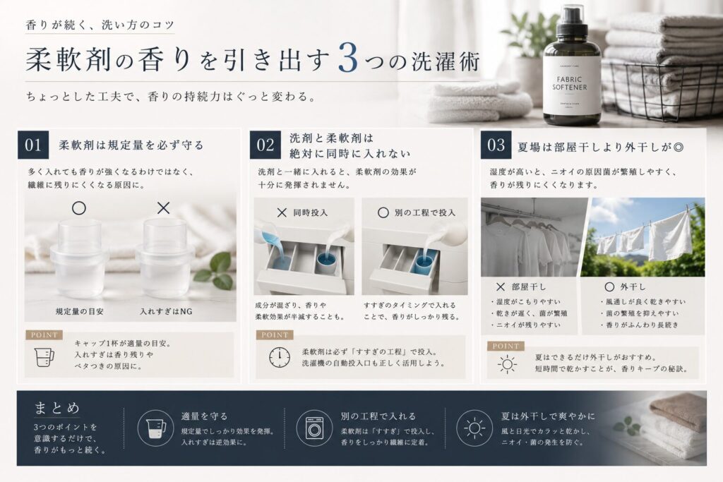 季節別の香りをさらに引き出す「洗濯テクニック」3選 柔軟剤
