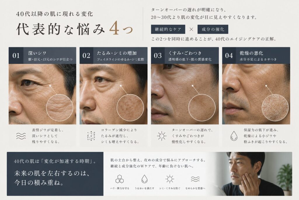 40代の肌の主な悩み