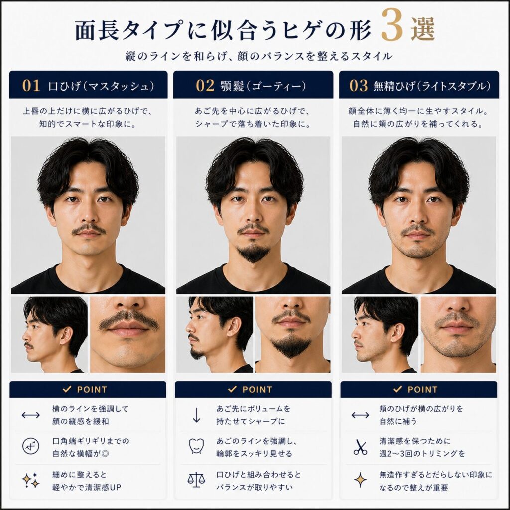 似合うひげの形 面長