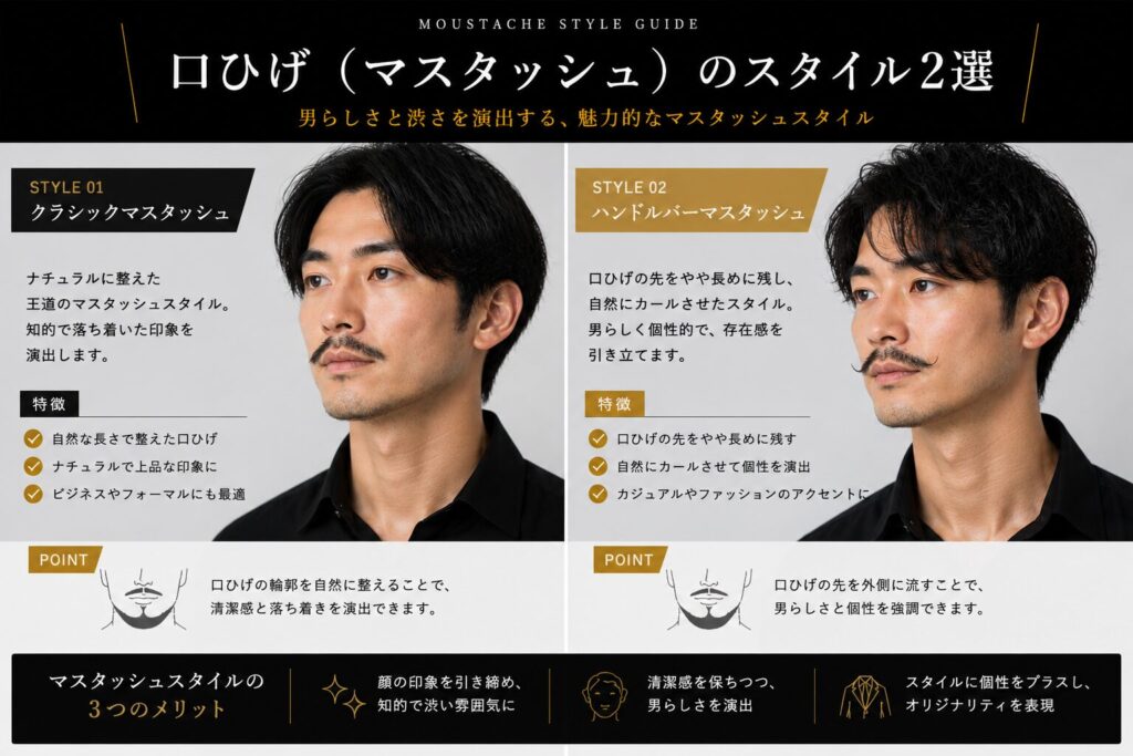 ひげパターン日本人男性口ひげ
