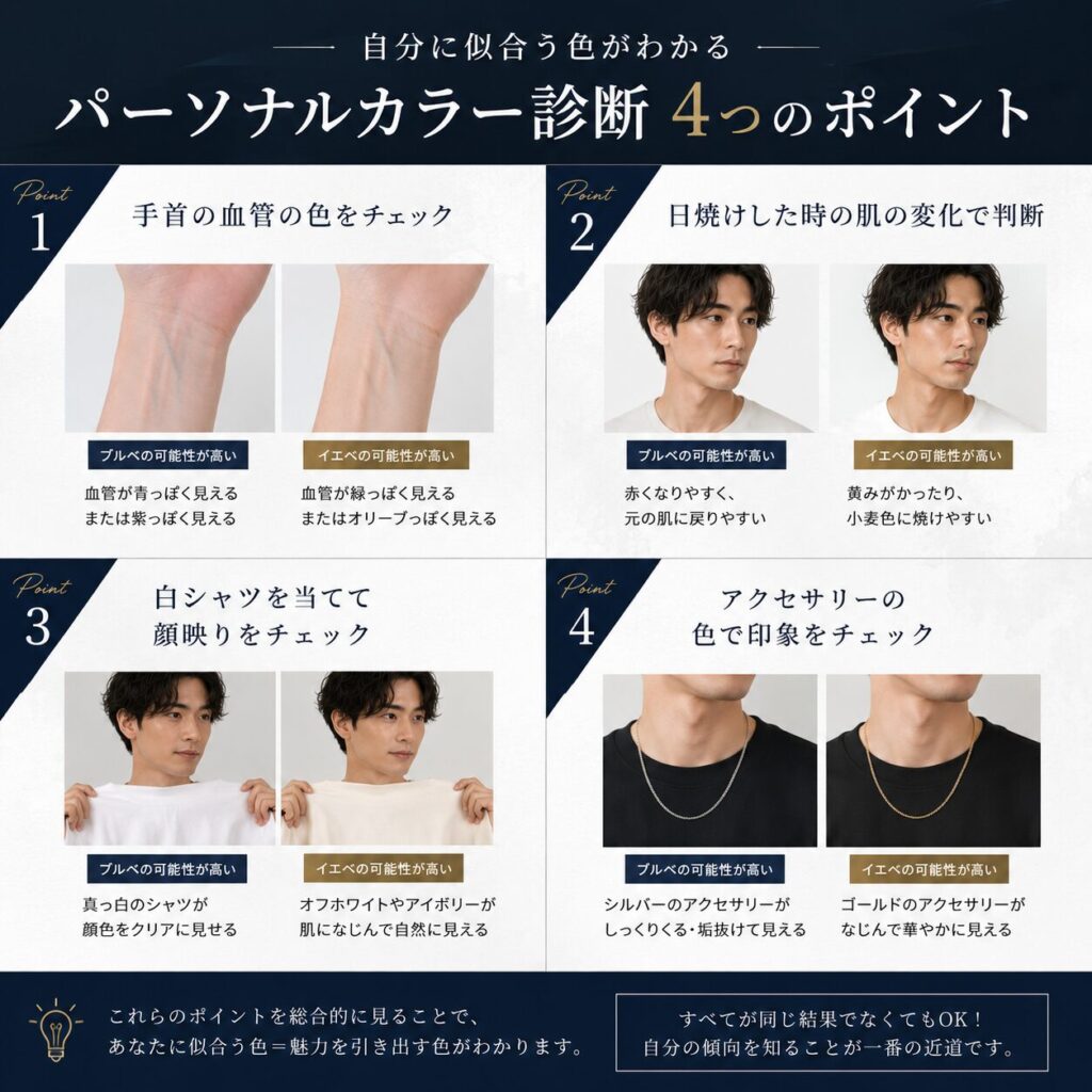 パーソナルカラーを診断する方法