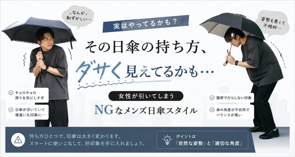 「ダサい」日傘の使い方
