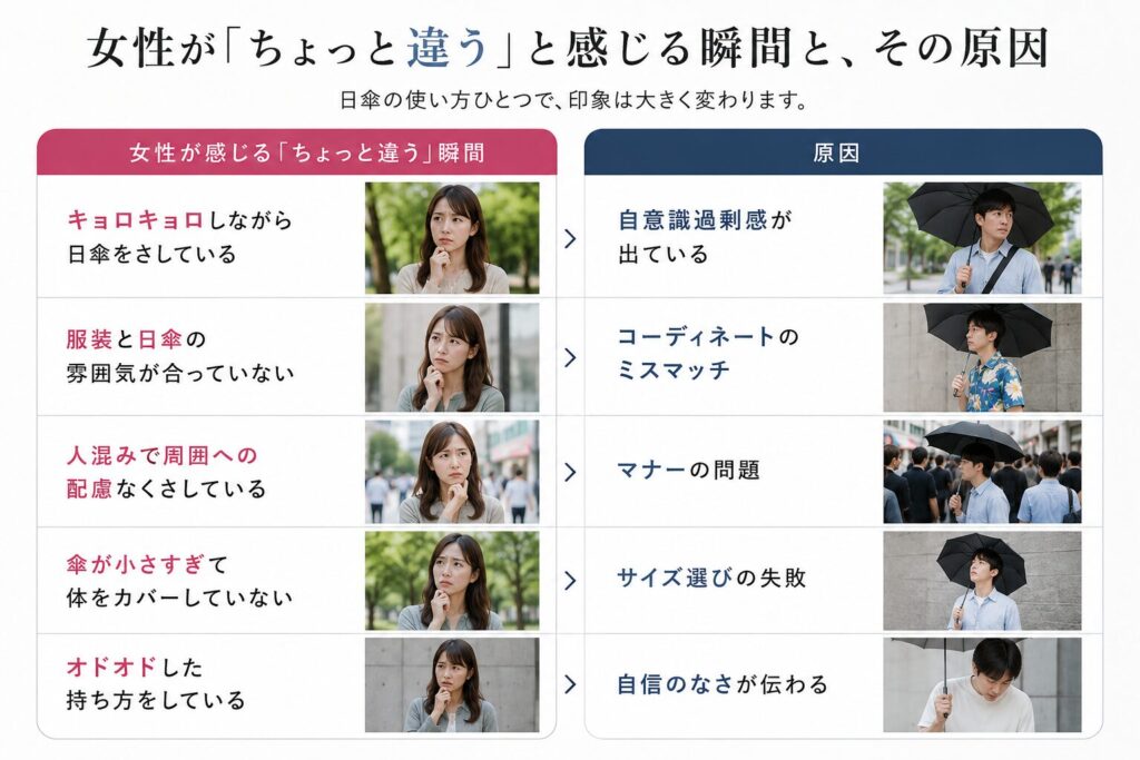 女性が感じる「ちょっと違う」瞬間 男の日傘