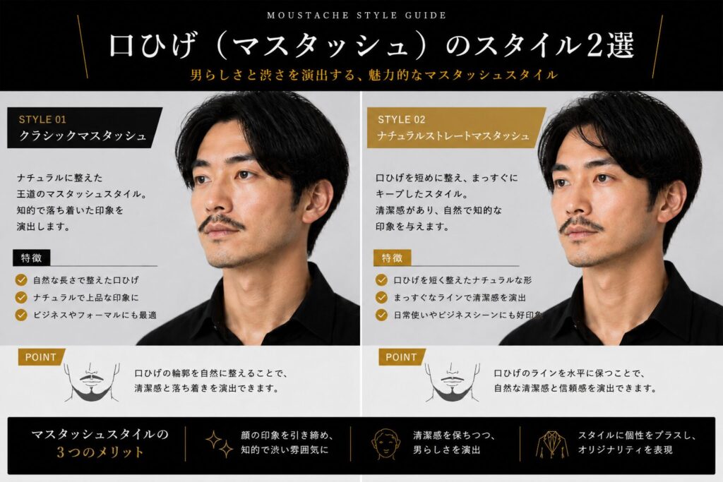 ひげパターン日本人男性口ひげ