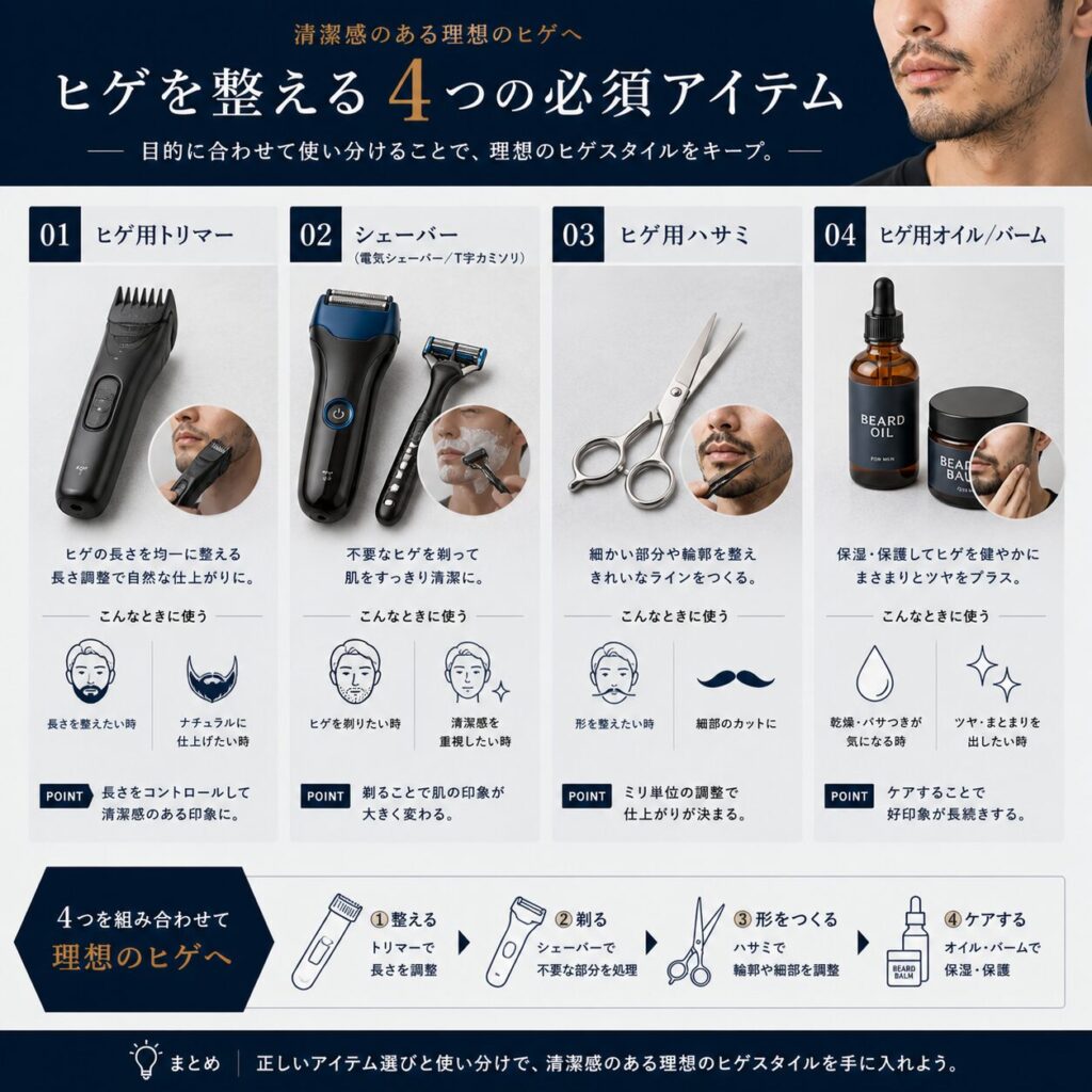 整えるための道具 ひげ 男性
