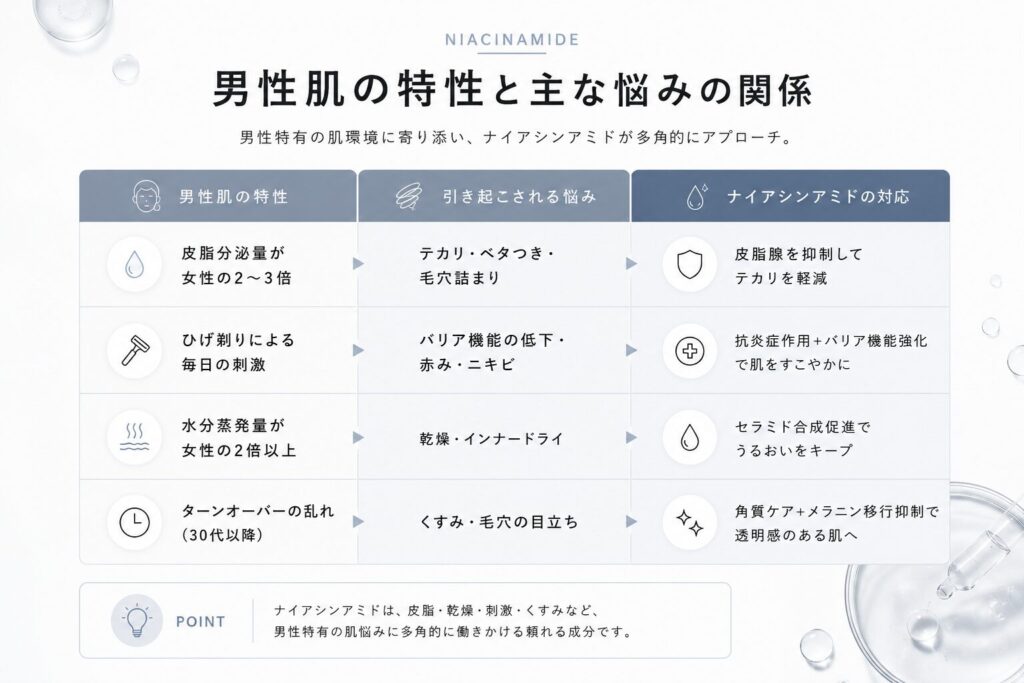 男性肌 ナイアシンアミド