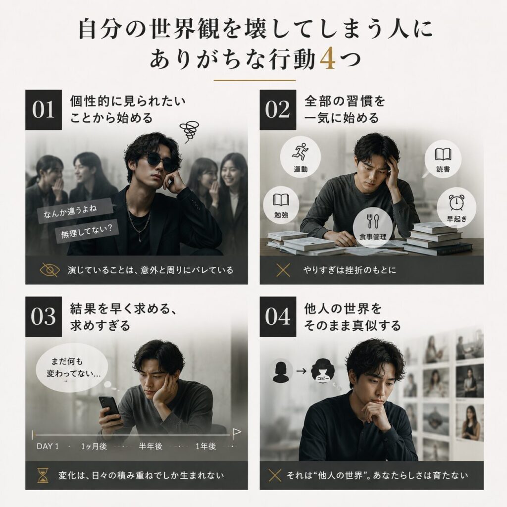 自分の世界を壊してしまうような逆効果になりがちな行動