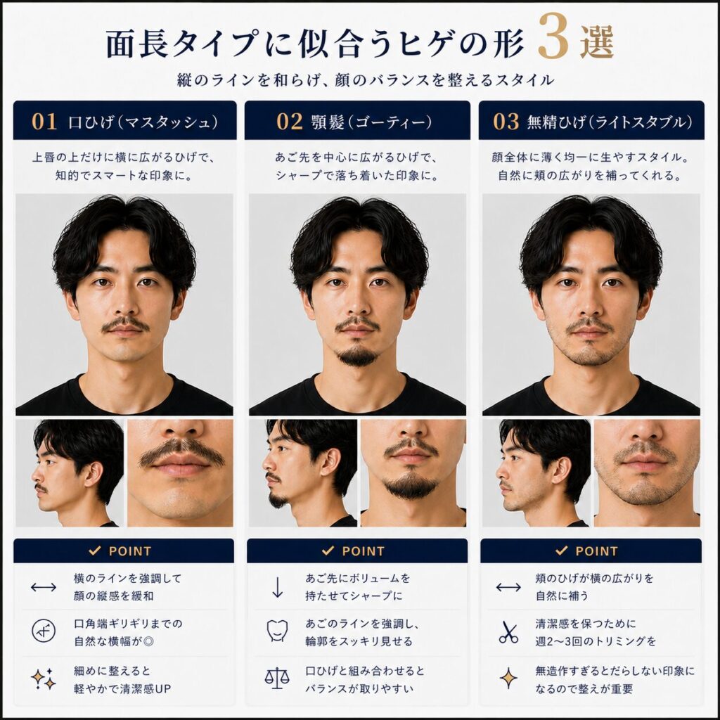 似合うひげの形 面長