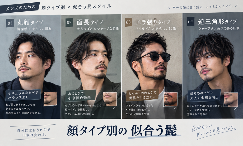 顔タイプ別・似合うひげの形