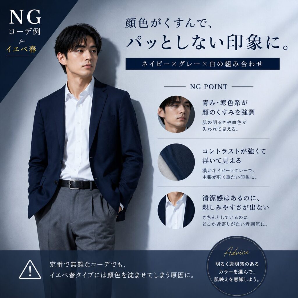 イエベ春タイプ NGコーデ 男性