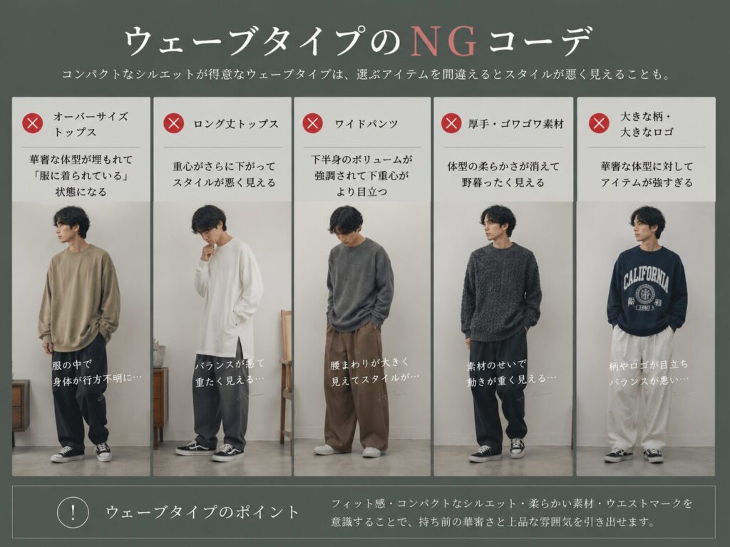 ウェーブタイプのNGコーデ