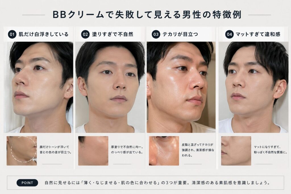メンズメイク 女性が違和感を感じる例