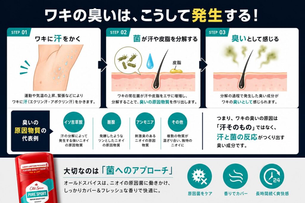 ワキの臭いが発生する仕組み