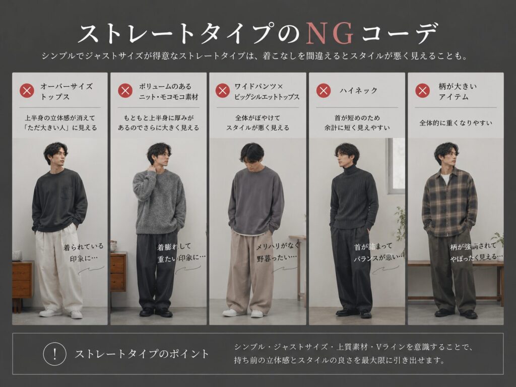 ストレートタイプのNGコーデ